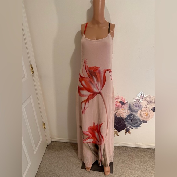 Like new Musier Paris Avina Dress in Nude With Rose Print pink floral maxi - Picture 8 of 14
